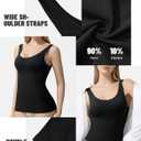 Esa Liang Shapewear Tummy Control Crew Neck Compression Tanks for Women Camisole Womens Tank Tops Daily Seamless Body Shaper (Black, M)