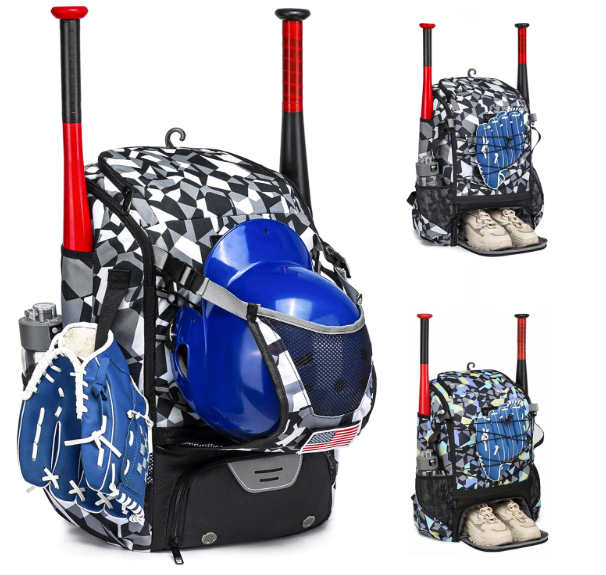 Softball Bag,Softball Bat Bag For Youth Adults,Baseball Bag with Fence Hook for TBall Bat & Equipment,Lightweight Baseball Bat Backpack with Shoe Compartment,Large Main Compartment for Helmet