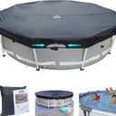 24 Ft Pool Cover, Quick Installation and Removal Above Ground Pool Cover, One-Piece Round Pool Cover, Waterproof, Preventing Waterlogging, UV and Weather Resistant Solar Swimming Pool Cover