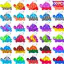 Pop Fidget Toys Bulk Its Kids Party Favors 30 PCS Turtle Toys Mini Pop Keychain It Sensory Fidget Toy Pack Fidgets for Classroom Prizes for Kids Students Carnival Prizes Birthday Goodie Bag Stuffers