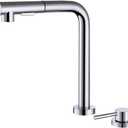 SUMERAIN 2 Hole Kitchen Faucet with Pull Out Sprayer Chrome, Front Window Kitchen Sink Faucet with Side Single Handle