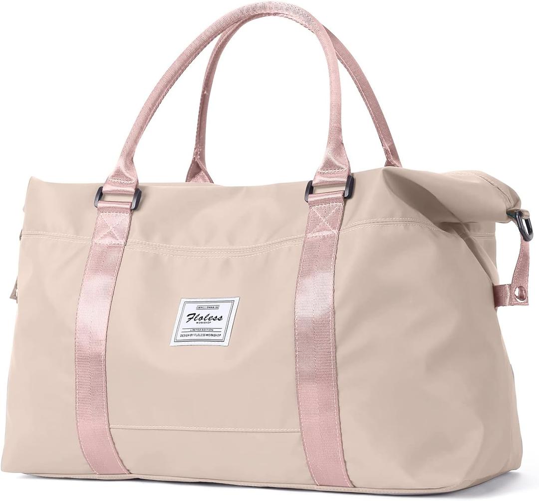 HYC00 Travel Duffel Bag,Carry-on Overnight Weekender Bags for Women,Sports Tote Gym Bag with Wet Pocket
