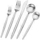 Bettlife Matte Silver Silverware Set, Stainless Steel Satin Finish, Flatware Cutlery Set for 9, 4 Knifes, 4 Forks, One Spoon