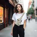Crossbody Sling Bag for Women Leather Shoulder Chest Bag Small Fanny Pack for Hiking Travel | Leather
