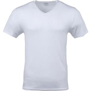 Gildan Men's V-Neck T-Shirts, Multipack, Style G1103, White (3-Pack), Medium