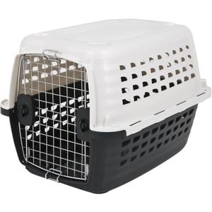 Petmate Compass Fashion Kennel Cat and Dog Kennel, 10-20 lb., Pearl White/Black, Made in USA