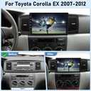 2+64G for Toyota Corolla Radio 2007 2008 2009 2010 2011 2012, 9 inch Android Touch Screen Corolla Car Stereo, Carplay/Android Auto/Bluetooth/EQ Audio/SWC