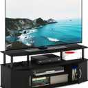 Furinno JAYA Large Entertainment Stand for TV Up to 55 Inch, Blackwood, 55 Inch Plastic Pole
