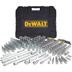 DEWALT 192 Pcs. Mechanics Tool Set, 1/2, 1/4, 3/8 Socket Set, SAE and Metric Socket Wrench Set, Hard Shell Tool Box (DWMT75049)