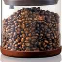 Airtight Coffee Canister, 13 oz Borosilicate Glass Coffee Bean Storage Container with Pop Lid, CO2 Releasing Valve for Grounds Coffee, Beans, Sugar, 0.81lb
