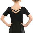 Stelle Ballet Leotards for Girls Dance Leotard with Skirt Toddler Ballet Outfit Criss-Cross Bow Back (Little/Big Kid) 120