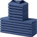 Homaxy 100% Cotton Kitchen Towels and Dishcloths Set, 12 x 12 Inches and 13 x 28 Inches, Set of 12 Bulk Kitchen Towels Set, Ultra Soft Absorbent Dish Cloths for Washing Dishes, Navy Blue