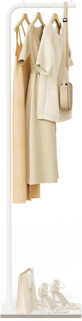 Metal Coat Rack, Stable Coat Tree with Rock Base, Garment Rack Suitable for Bedroom, Hallway, Entrance, Office, 70.8 Inches High, White