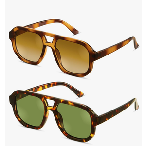 livho Trendy Polarized Square Aviator Sunglasses Women Men Square Eyewear Frame, Retro Sun Glasses for Women Men 2025 Shades