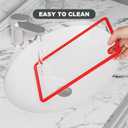 2 x 12"x8" Small Clear Tempered Glass Cutting Board,Non-Slip Dishwasher Safe Heat & Shatter Resistant Cutting Board for Kitchen Countertop Meal Prep (Red-Small)