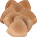 KSang Bra Pads Inserts 4 Pairs - Sewn Edges Breast Padding for Sports Bras Swimsuits Bikini Push up Bra Cups Inserts for B Cup