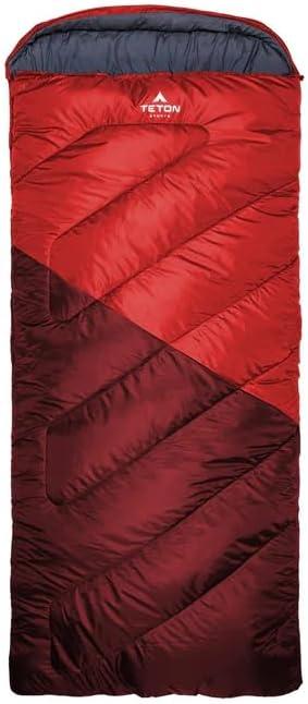 Teton Celsius XXL Sleeping Bag, Cold Weather Sleeping Bags for Adults and Kids, Camping Made Easy and Warm. Compression Sack Included, 35F, 25F, 0F, 20F Degree (Ruby)