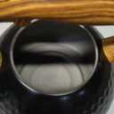 BELANKO 2.7 Quart Tea Kettle for Stovetop - Food Grade Stainless Steel with Diamond Texture, Designer Teapot Look, Cool-Touch Wood Pattern Handle, Whistling Spout - Matte Black