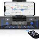 Single-Din Stereo with Car Phone Holder - Bluetooth Car Radio - Push to Talk Assistant Multi Color LCD AM FM Tuner AUX USB Built-in Mic Wireless Remote Control