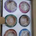 VIHOSE 6 Set Halloween Candle Holders Grimace Glass Votive Holder Tea Light with LED Battery Operated Candles Halloween Table Decorations for Home Table Centerpiece Decor Gifts