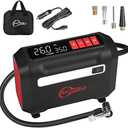 ROCGORLD R8 Tire Inflator Portable Air Compressor, DC 12V Air Compressor Portable with Large Dual Digital Screen, 3X Faster Inflation Air Pump for Car, Bike, Ball, Motor