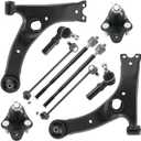 10-Piece Front Suspension Kit for Toyota Corolla/Matrix 2009 2010 2011 2012 2013 | Lower Control Arms with Ball Joints, Sway Bar Links, Inner & Outer Tie Rod Ends - Full Replacement Set