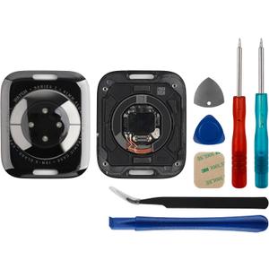 New Back Cover Glass Heart Rate Part Connector Compatible with Apple Watch Series 7 41mm (Only for GPS) with Upgraded Repair Tools Kit