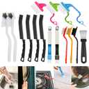 Multifunctional Cleaning Brush Set, 15Piece Household Crevice Tool Kit with Long Handle Thin Scrub for Bathroom Toilet, Small Kitchen Gap Sliding Door Flat Narrow Spaces Hard Bristle Home