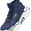 XIDISO Mens Fashion Sneaker Walking Shoes Athletic Running Shoes Breathable Casual Sport Gym Shoe, Dark Blue, 39