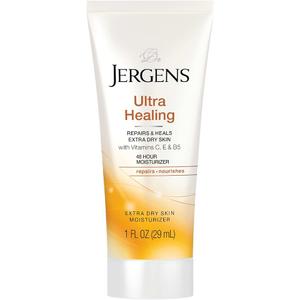 Jergens Ultra Healing Dry Skin Moisturizer, 1 Ounce Travel Lotion, for Absorption into Extra Dry Skin, with HYDRALUCENCE blend, Vitamins C, E, and B5 (Pack of 10)