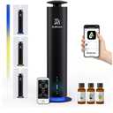 Waterless Scent Diffuser Starter Kit, Diffusers for Home Office Hotel 1000 Sq Ft Coverage, Cordless Essential Oil Diffuser Large Room with 3 Mood Lights, 3 Scent Oils, App Control, Black