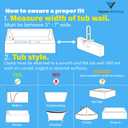 Vaunn Medical Adjustable Bathtub Safety Rail Shower Grab Bar Handle, Stainless Steel, White