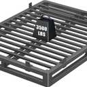 6 Inch Queen Bed Frame with Rounded Corner and Squeak Free U-Slot Design, Metal Platform Bed Frames 6 Non-Slip Guards, 3500lbs Heavy Duty Steel Slat Support, No Box Spring Needed, Black
