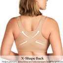 HSIA Posture Bras for Women - Front Closure Bra for Women No Underwire Back Support Plus Size Full Coverage Bra (M)