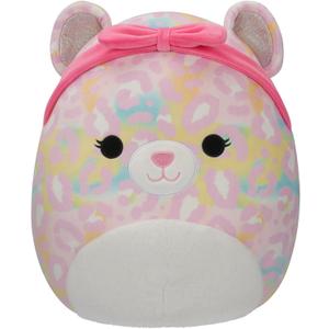 Squishmallows Original 12-Inch Michaela Rainbow Leopard with Pink Bandana - Official Jazwares Plush