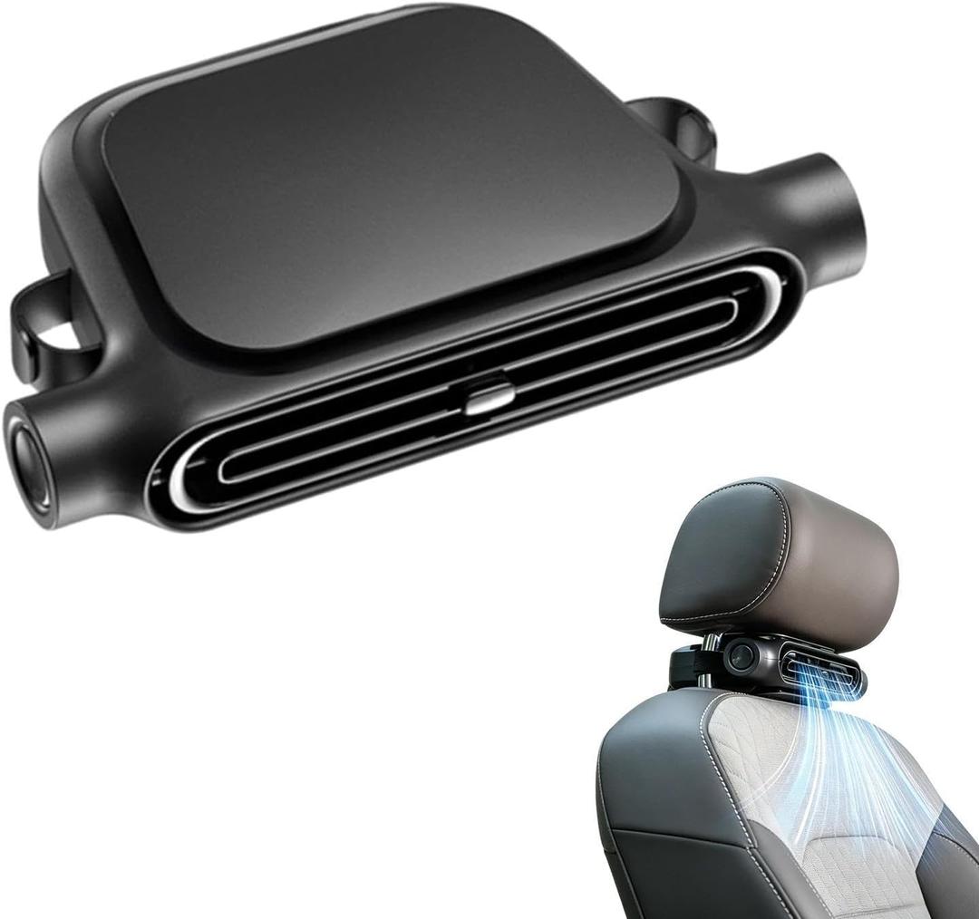 Car Seat Fan – Rechargeable Cooling Backrest Ventilator, High Power Airflow Device, Portable Auto Cooler | Adjustable Speed Quiet System for Summer Driving Comfort Use