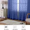 Lecloud Leia Dusty Blue Sheer Curtains 96 Inches Long 2 Panels, Jacquard Textured Airy Semi Sheer Voile Drapes, Rod Pockets Farmhouse Living Room Bedroom Window Treatments, 40 W x 96 L