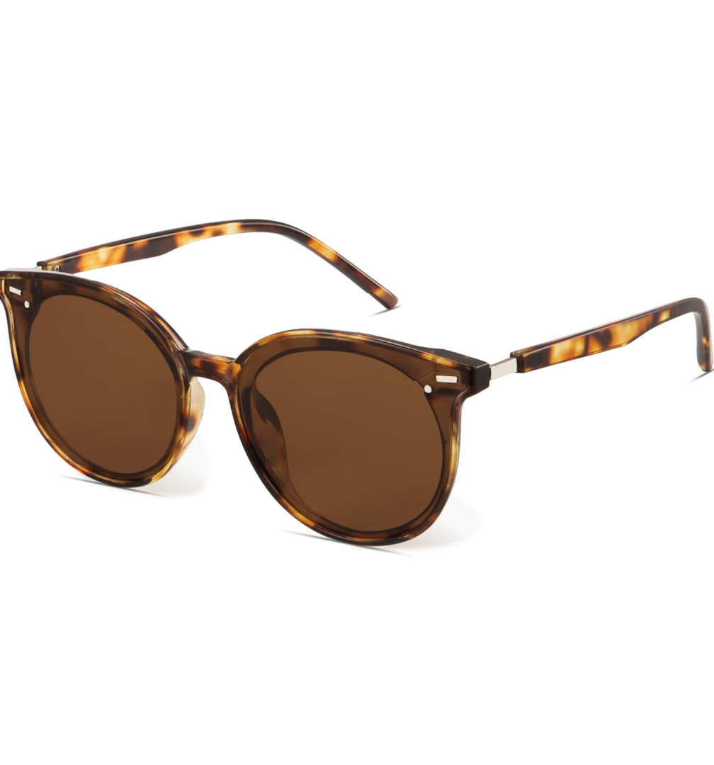 Livho Polarized Sunglasses, Retro & Oversized Shades for Women with Round Lenses