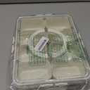 Dingerjar Divided Serving Tray with Lid and Handle - Snackle Box Charcuterie Container for Portable Snack Platters - Clear Organizer for Candy, Fruits, Nuts, Snacks - Perfect for Party, Entertaining (White)