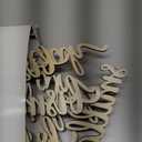 12 Pcs Ramadan Mubarak Wood Cutout Sign Bismillah Plate Word Sign Rustic Kareem Eid table Wall Decorations for Islamic Muslim Home Tabletop Decor(Ramadan Mubarak) (Gold)