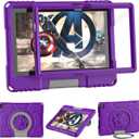 Lainergie 10in Tablet Case for Kids,Incompatible iPad Samsung TCL, Shockproof Kid-Proof Cover with Screen Protector Handle Stand,Purple