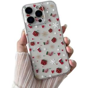 ZTOFERA Clear Christmas Case for iPhone 16 Pro 6.3 inch,Cute Merry Christmas Pattern Phone Case Gifts Translucent Silicone Hard PC +TPU Bumper Shockproof Protective Cover-Christmas Gift