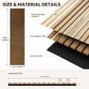 94.5 x 23.6 in Acoustic Wood Wall Panels,3D Flexible Soundproof Absorbing Panels,Wood Slat Walls for Interior Wall Decor (Walnut)