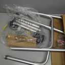 Drive Medical Two-Button Folding Walker w/ Wheels - Lightweight Rolling Mobility Support - Desk Arms - Adjustable Height - Dual Push-Button Operation - 5 Inch Front Wheels - Durable Aluminum - Silver