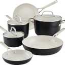 KitchenAid Hard Anodized Ceramic Nonstick Cookware Pots and Pans Set, 9 Piece - Matte Black