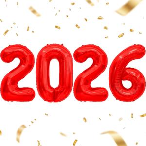 2026 Gold Balloons, 40" Large Gold 2026 Balloons Helium Mylar Foil Balloons for 2026 Graduation New Year Christmas Party Decoration