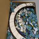 26 Inch Summer Spring Blue Ivory Lavender Flower Wreath for Front Door, Rustic and Farmhouse Wild Flowers Wreath for Inside and Outside, Coastal Blue Home Decorating
