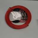 Petest 30ft Tie-Out Cable with Crimp Cover for Heavy Dogs Up to 125 Pounds Black & Red