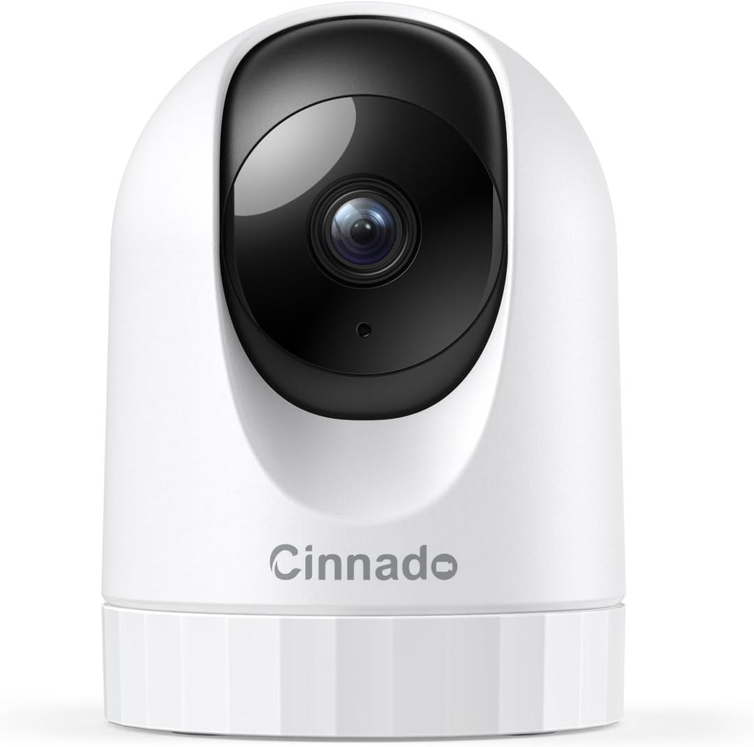 Cinnado Security Camera Indoor-2K 360 WiFi Cameras for Home SecurityPet/Dog/Baby Camera with Phone app, 2-Way Audio, Night Vision, 24/7 SD Card Storage, Works with Alexa & Google Home (2.4Ghz)-D1
