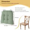 Non Slip Chair Cushions for Dining Chairs Set of 4 Kitchen Chair Cushions 18"x18"x3" Turfted Chair Pads Comfortable and Soft Seat Cushion with Ties (Sage Green)